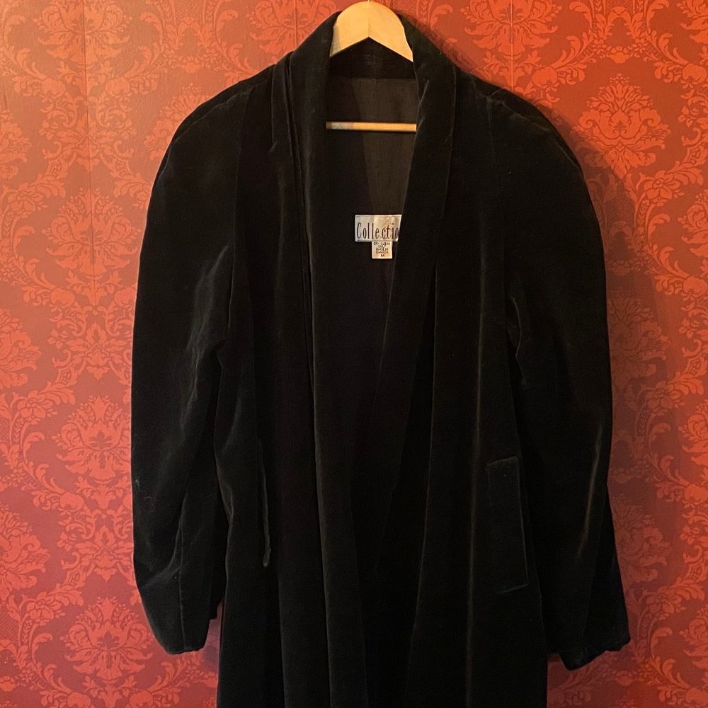 Long Black Cotton Evening Coat JS Collections